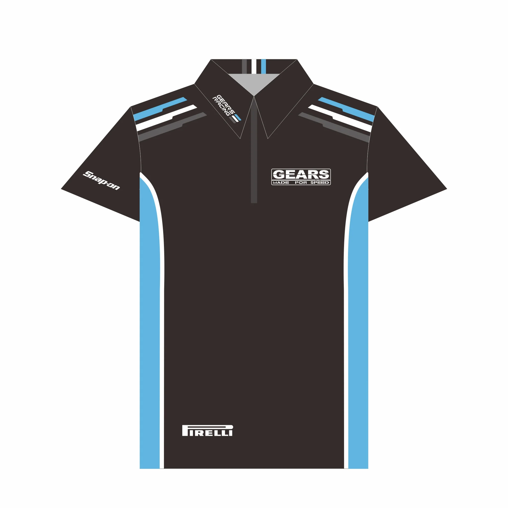 2023 Gears Racing Design Classico Blue Fast Drying Polo Shirt GRD-2310-PO-CB - Image 2